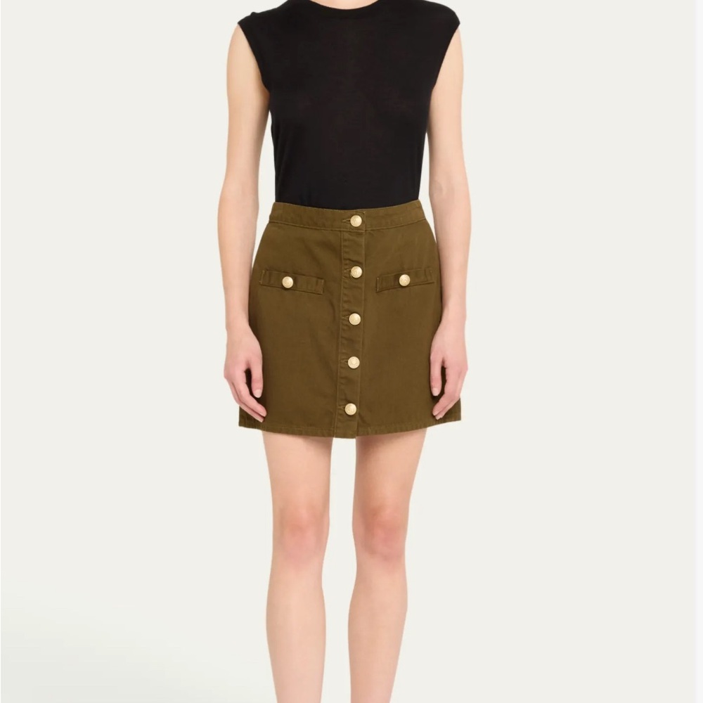 L’AGENCE Kris Button Front Mini Skirt NWT